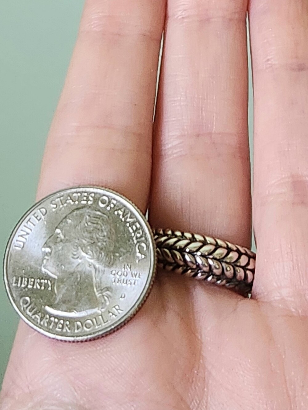 JOHN HARDY JAI STERLING SILVER BASKET WEAVE BAND RING SZ 8 - Picture 4 of 11